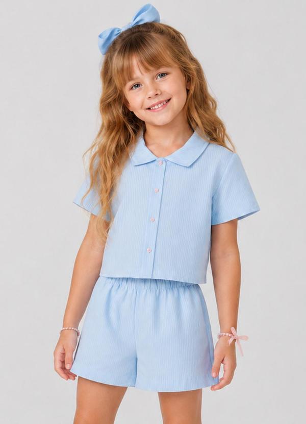 Conjunto Infantil Camisa e Short Azul