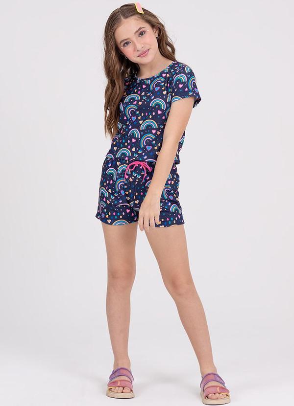 Vista 2 Conjunto Infantil Cropped Sonhos Azul VIDA COSTEIRA VIDA COSTEIRA