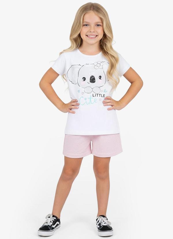 Vista 2 Conjunto Infantil Curto Verão Menina Branco Select Select