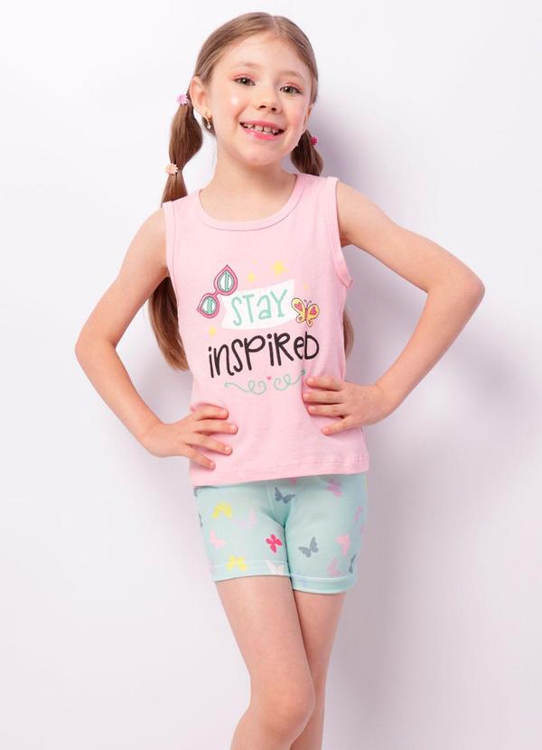 Conjunto Infantil Estampa Borboletas Rosa