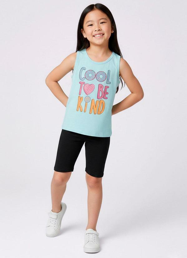 Conjunto Infantil Estampa Frontal Verde e Preto
