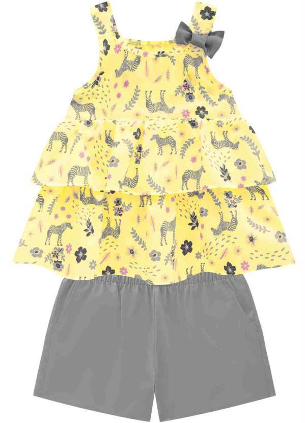 Vista 2 Conjunto Infantil MeninaAmarelo Milon Milon