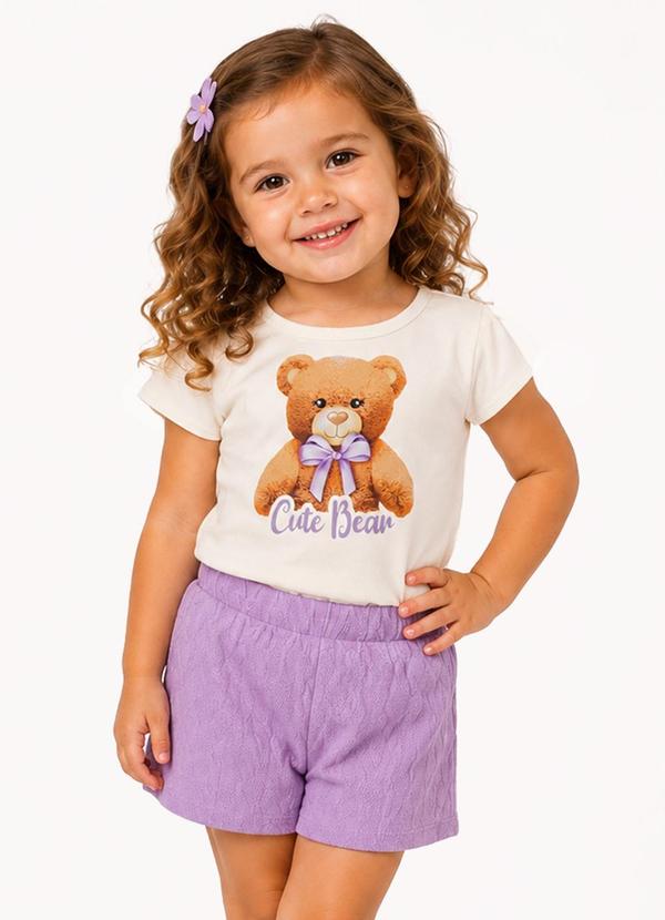Conjunto Infantil Feminino Blusa Short Branco