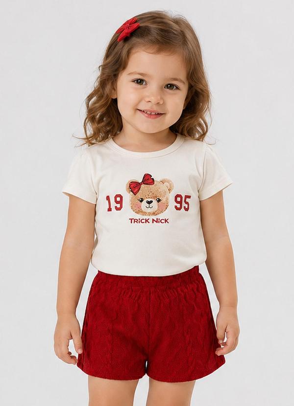 Conjunto Infantil Feminino Blusa Short Branco