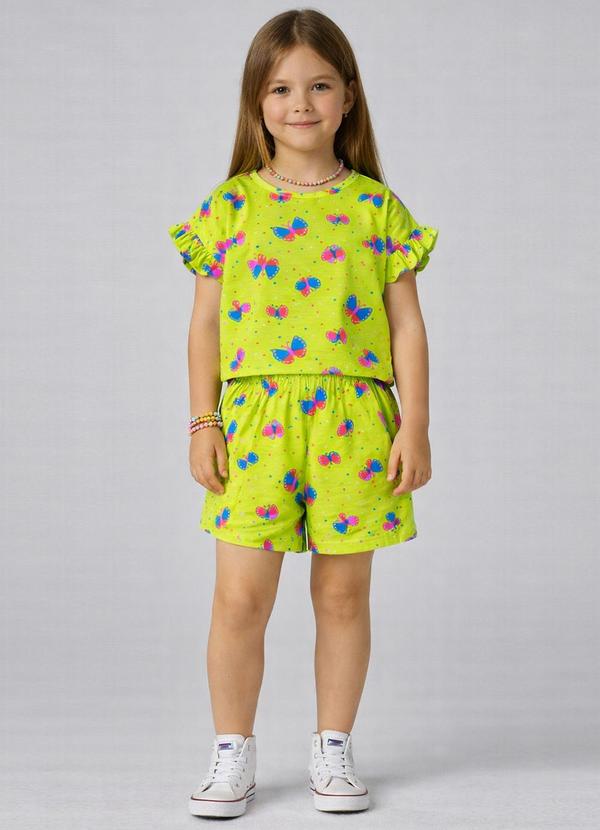 Conjunto Infantil Feminino com Babado Verde