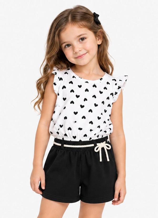Conjunto Infantil Feminino Estampado Bege