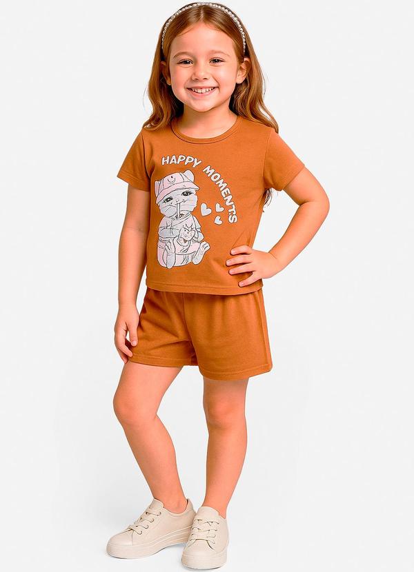 Vista 2 Conjunto Infantil Feminino Marrom Select Select