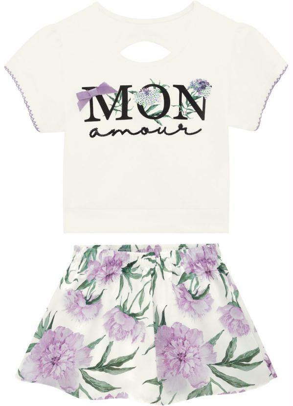 Vista 2 Conjunto Infantil MeninaOff White Milon Milon