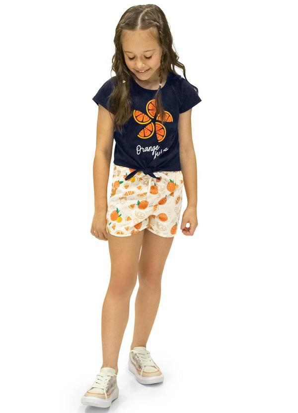 Vista 2 Conjunto Infantil Menina Orange Azul Rovi Kids Rovi Kids