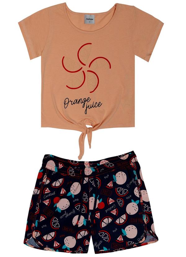 Vista 2 Conjunto Infantil Menina Orange Bege Rovi Kids Rovi Kids
