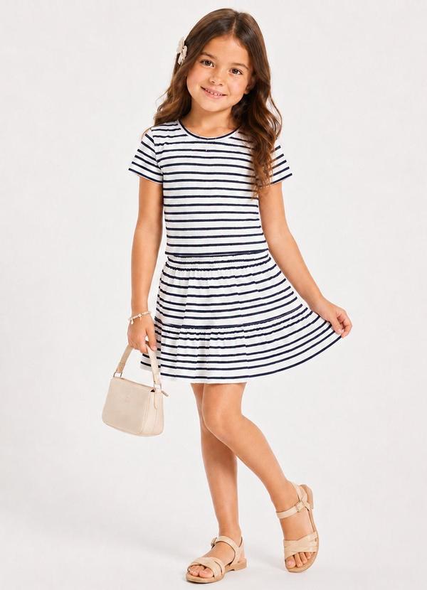 Conjunto Infantil Feminino Saia e Blusa Branco
