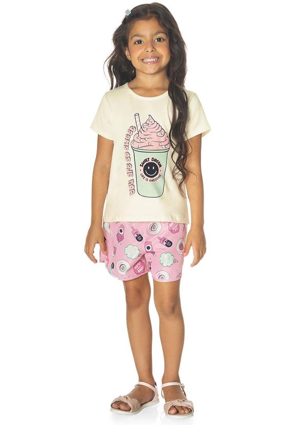 Vista 2 Conjunto Infantil Menina Sorvete Bege Rovi Kids Rovi Kids