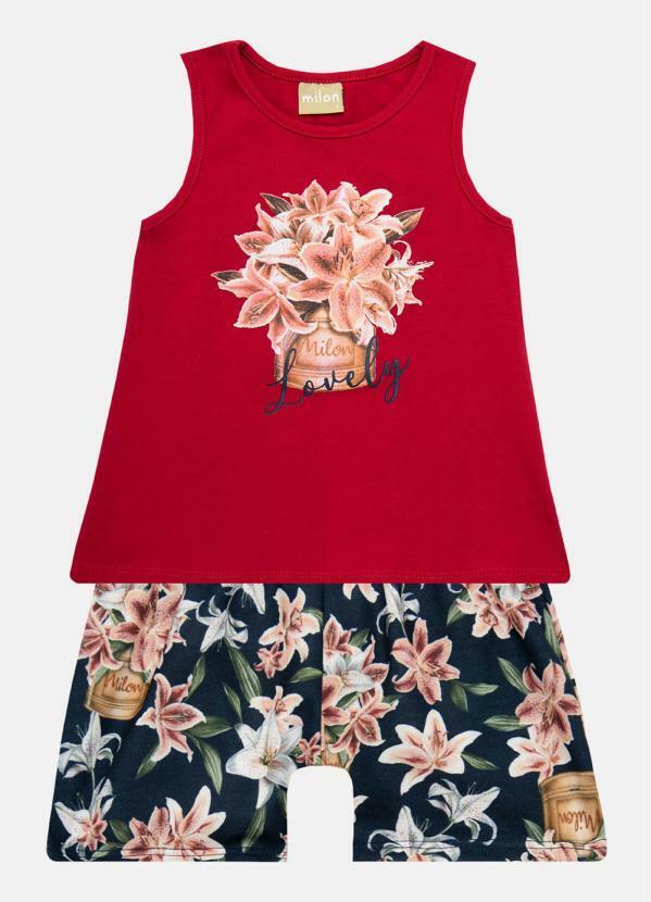 Vista 2 Conjunto Infantil MeninaVermelho Milon Milon