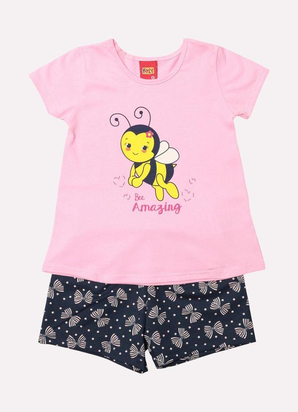 Conjunto Infantil Menina Abelha Rosa