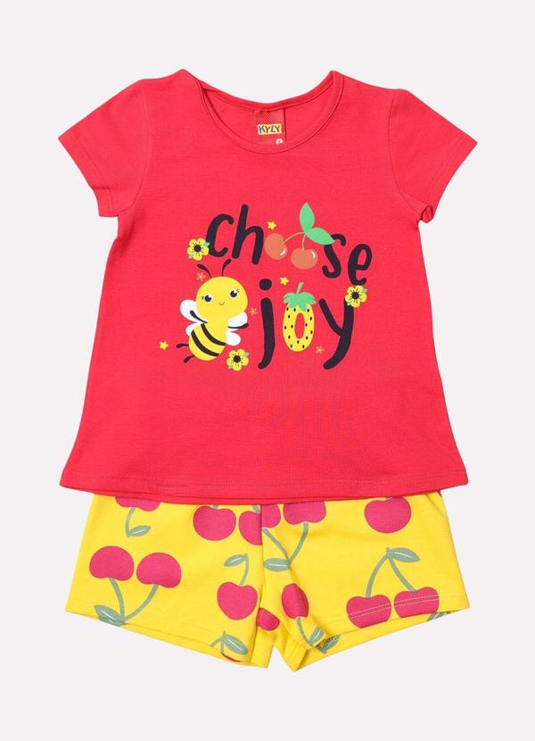 Conjunto Infantil Menina Abelhinha Vermelho