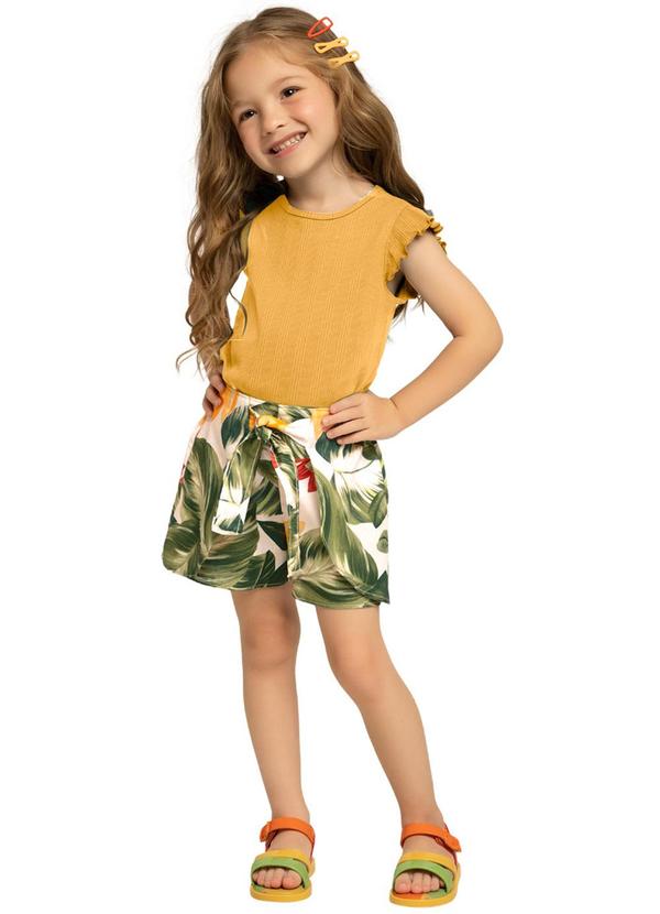 Vista 2 Conjunto Infantil Menina Amarelo Queimado Nanai Nanai
