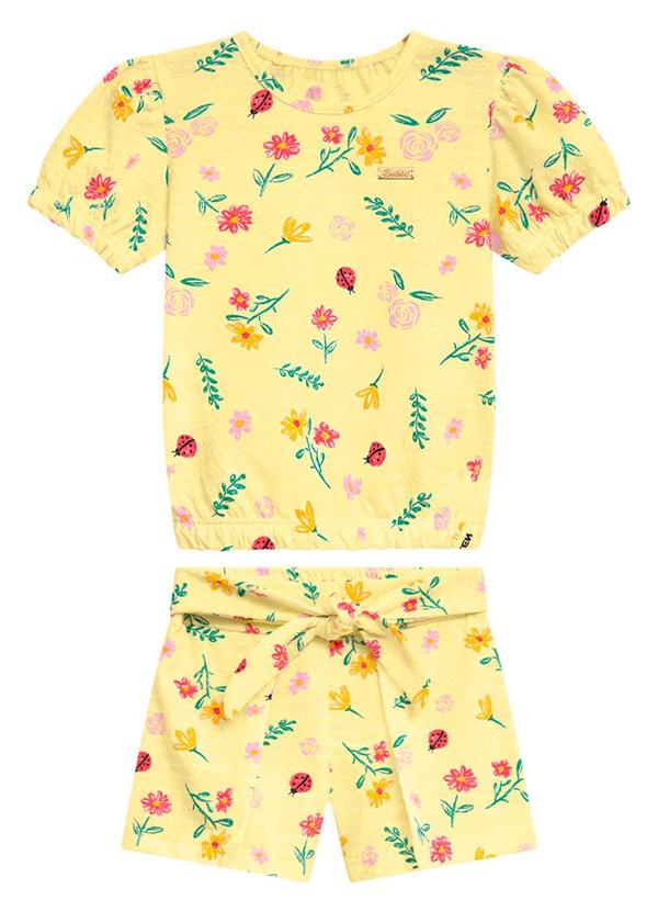 Vista 2 Conjunto Infantil Menina Amarelo Duduka Duduka