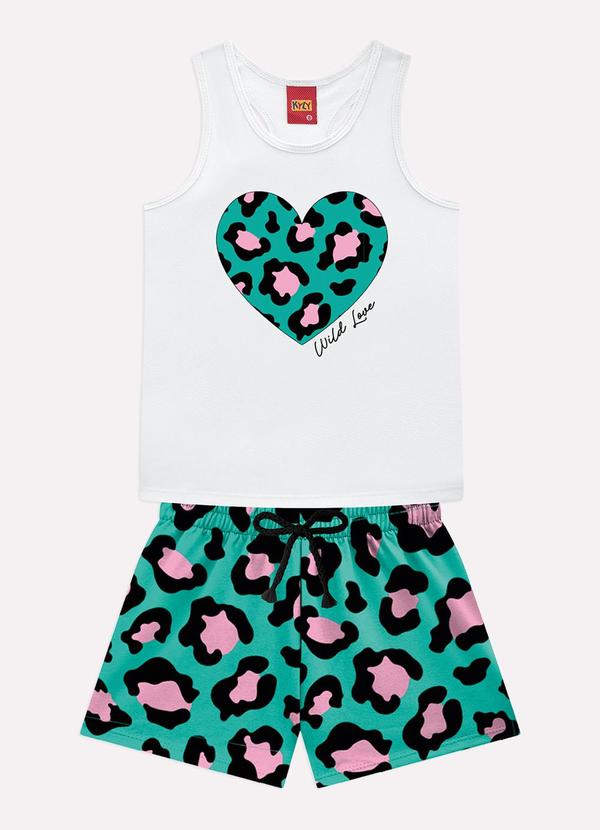 Conjunto Infantil Menina Animal Print Branco