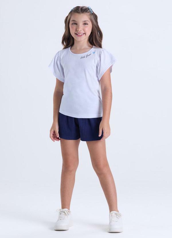 Vista 2 Conjunto Infantil Menina Babado Fofo Branco VIDA COSTEIRA VIDA COSTEIRA