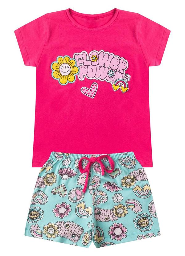 Vista 2 Conjunto Infantil Menina Básico Curto Rosa Select Select