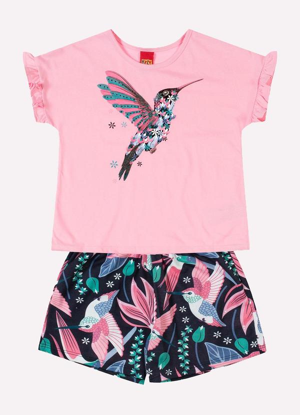 Conjunto Infantil Menina Beija-Flor Rosa