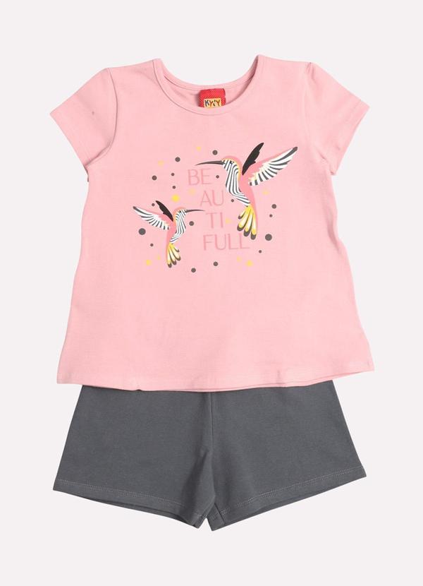 Conjunto Infantil Menina Beija-Flor Rosa