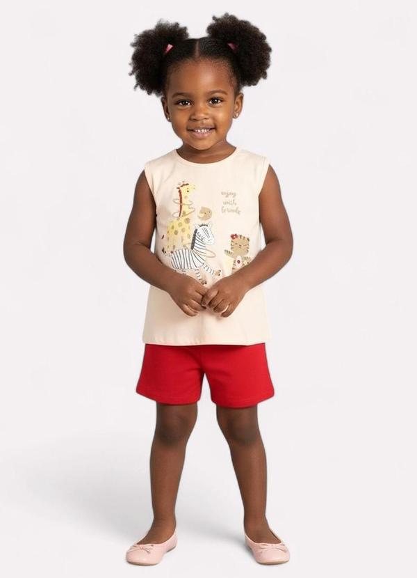 Conjunto Infantil Menina Bichinhos Laranja