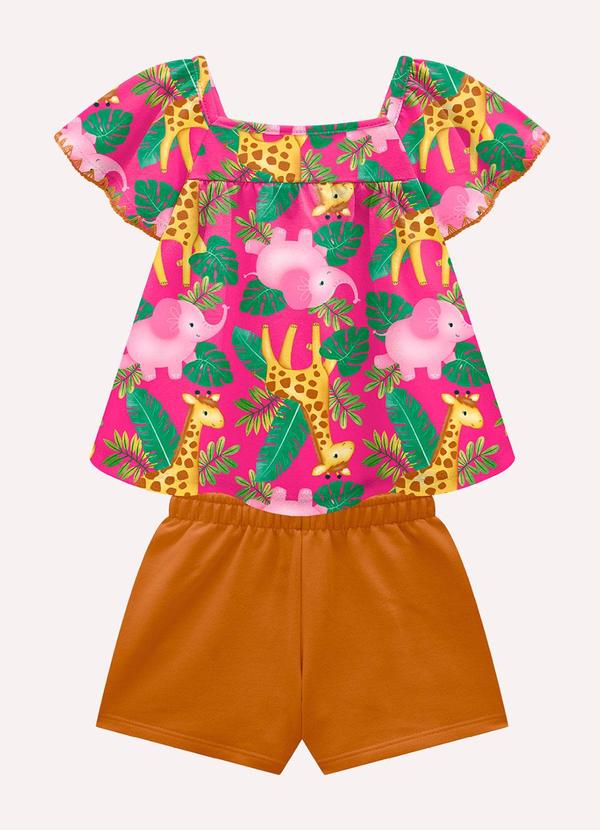 Conjunto Infantil Menina Bichinhos Rosa