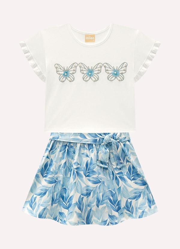 Conjunto Infantil Menina Borboleta Bege