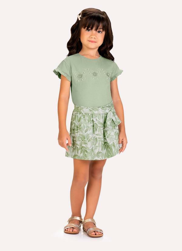 Conjunto Infantil Menina Borboleta Verde