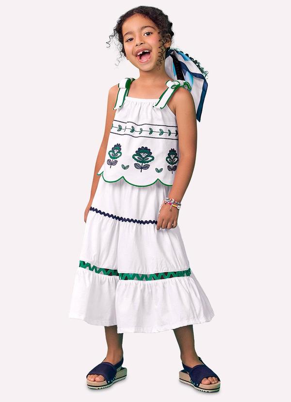 Conjunto Infantil Menina Bordado Branco