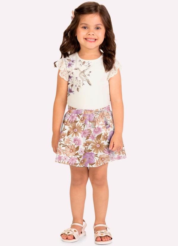 Conjunto Infantil Menina Bordado Branco