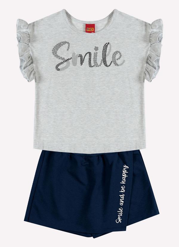 Conjunto Infantil Menina Bordado Cinza