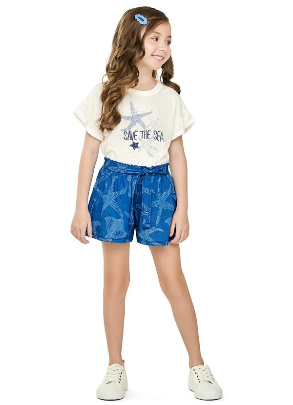 Conjunto Infantil Menina Bordado Lantejoula Bege