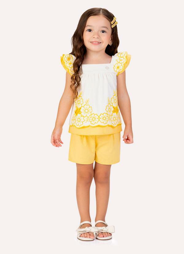 Conjunto Infantil Menina BordadoBege