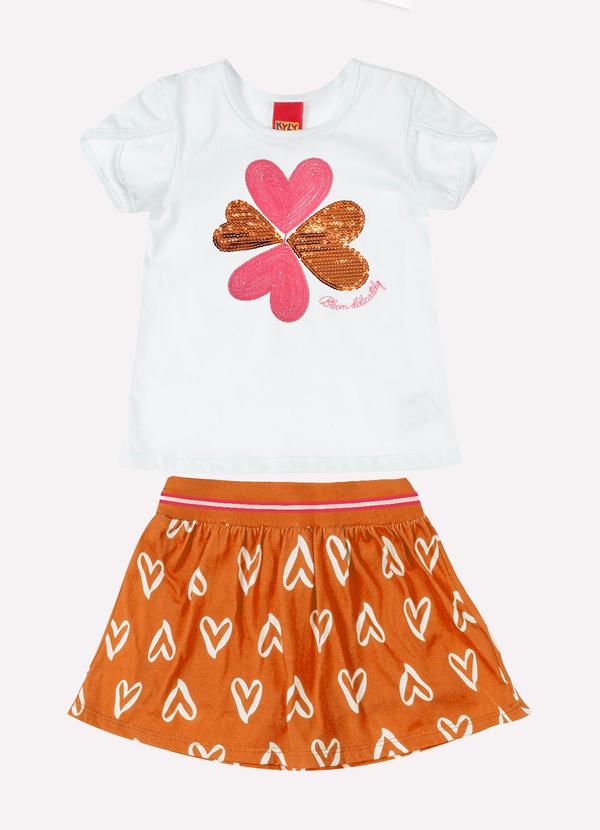 Conjunto Infantil Menina Bordado Off White