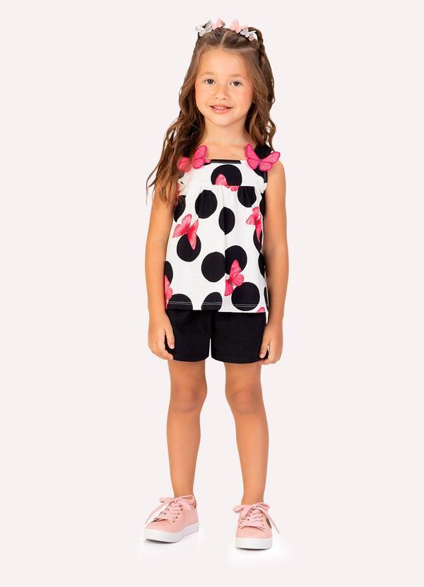 Conjunto Infantil Menina Bordado Off White