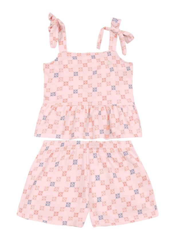 Conjunto Infantil Menina Brilhante Rosa