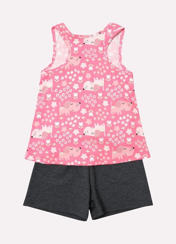 Vista 2 Conjunto Infantil Menina Cachorrinho Rosa Kyly Kyly