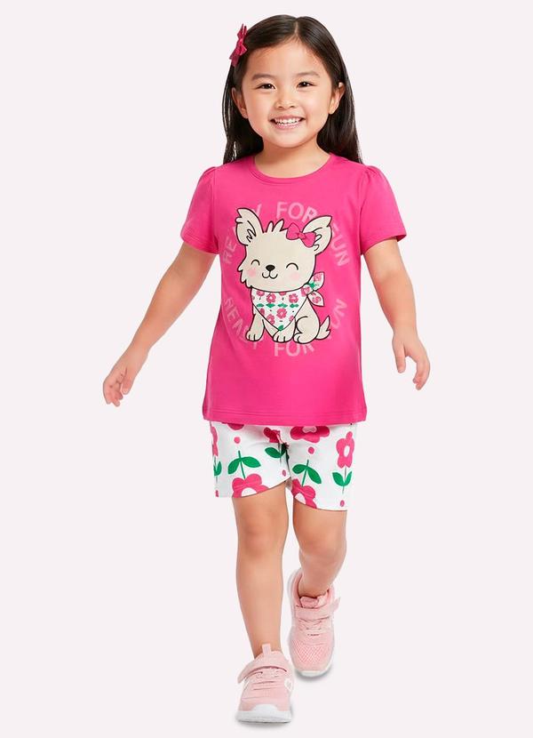 Conjunto Infantil Menina Cachorrinho Rosa