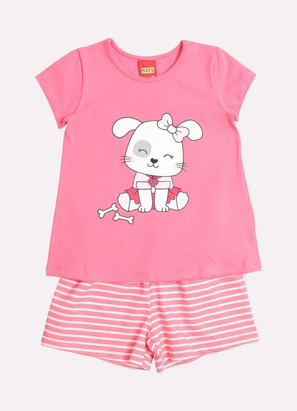 Conjunto Infantil Menina Cachorro Rosa