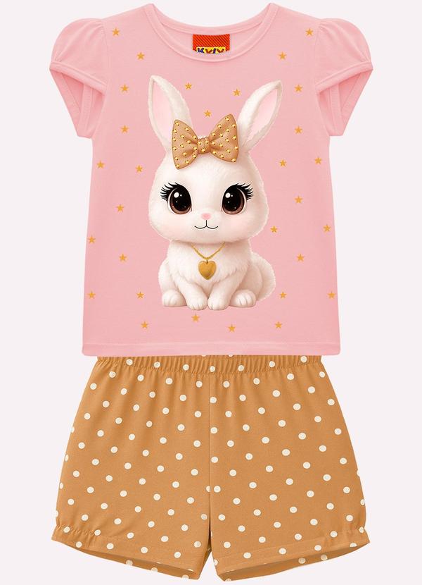 Conjunto Infantil Menina Coelhinha Rosa