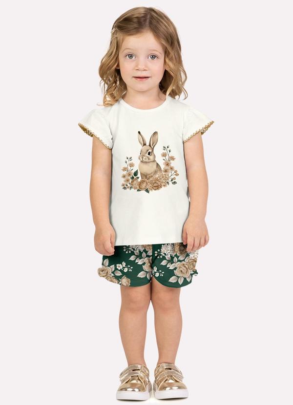 Conjunto Infantil Menina Coelho Branco