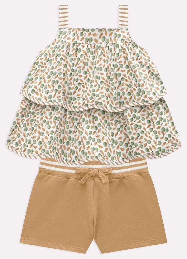 Conjunto Infantil Menina com Babados Branco