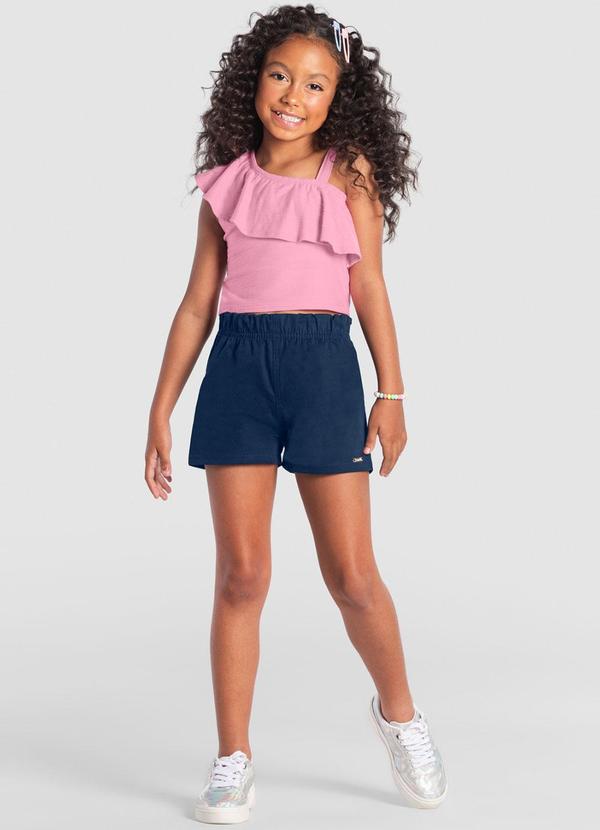 Conjunto Infantil Menina com Babados Rosa