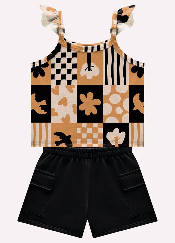 Conjunto Infantil Menina com Bolsos Preto