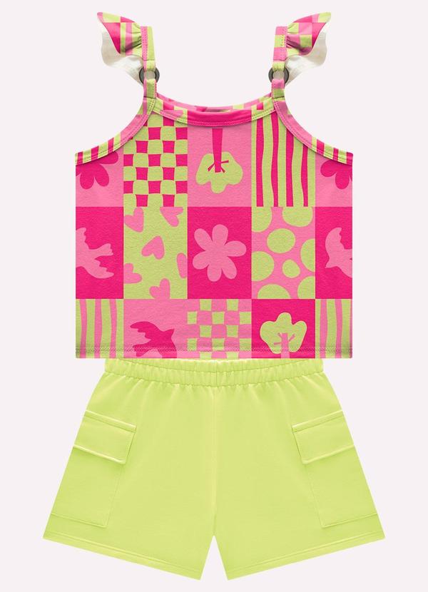 Conjunto Infantil Menina com Bolsos Rosa