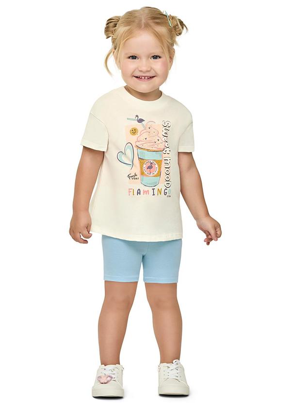 Conjunto Infantil Menina com Ciclista Bege