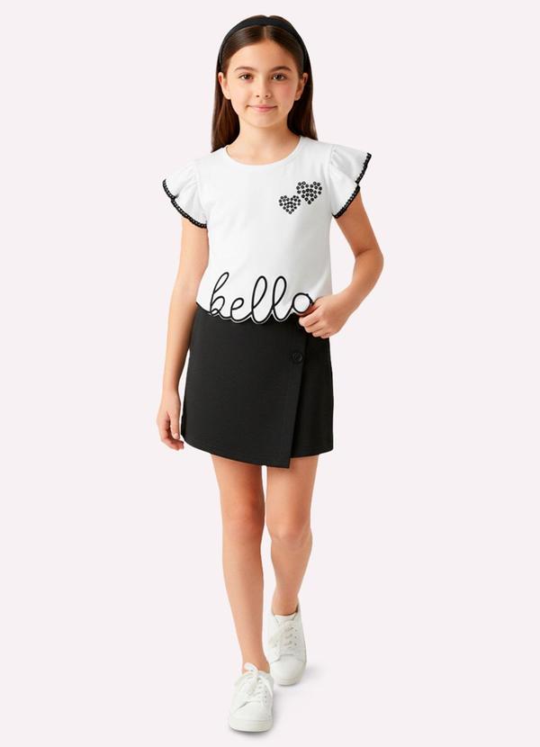 Conjunto Infantil Menina com Corte a Laser Preto