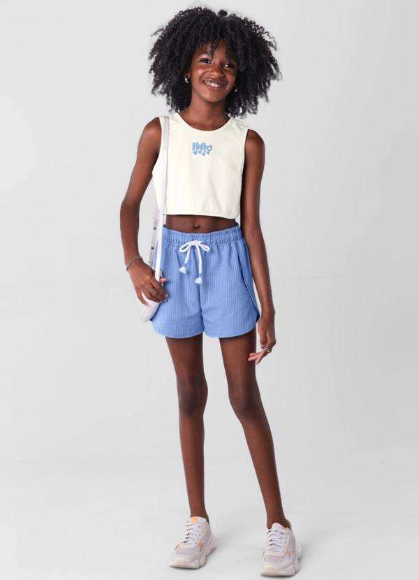 Conjunto Infantil Menina com Cropped Natural